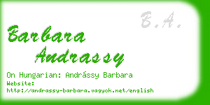 barbara andrassy business card